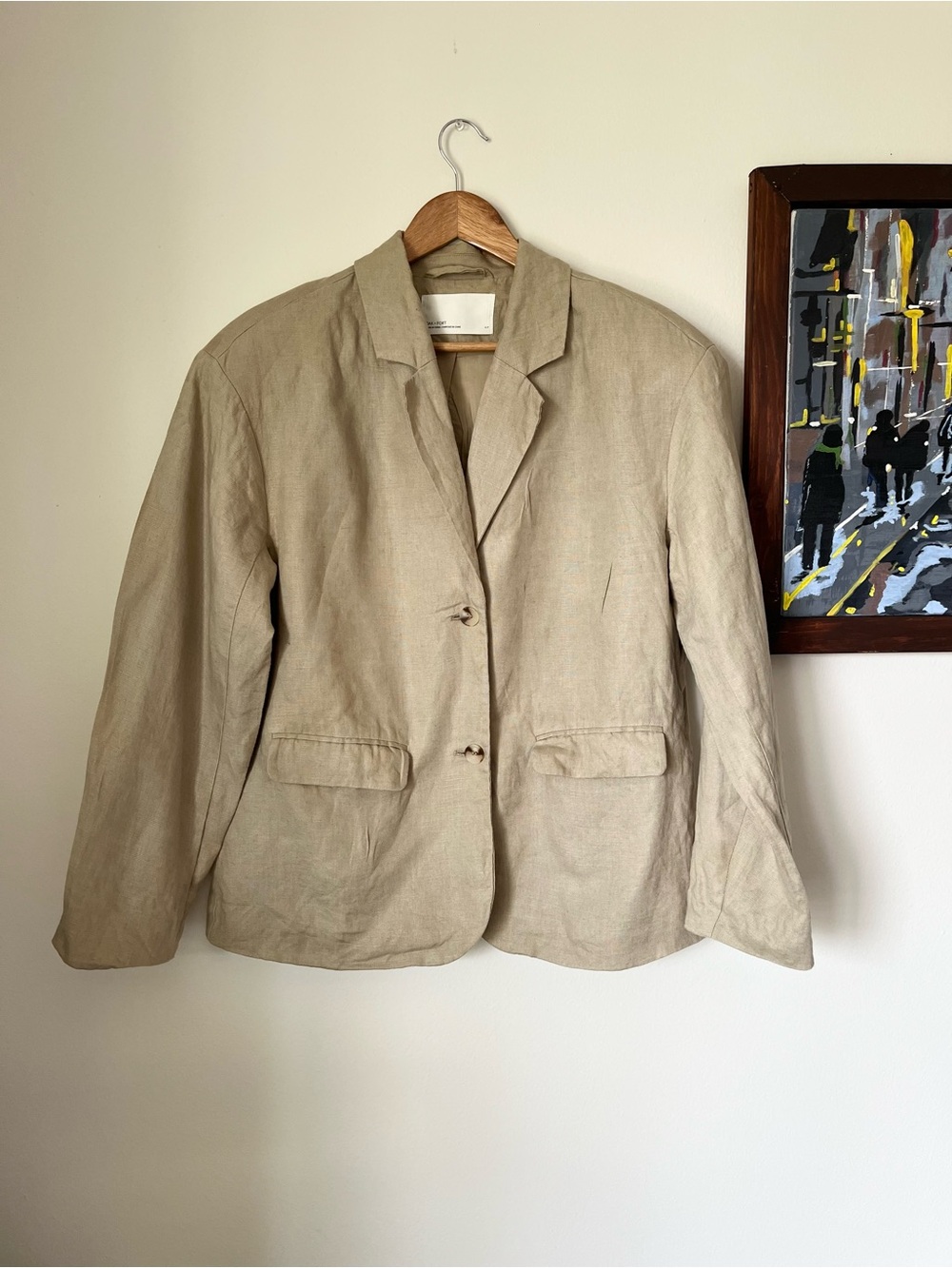 OAK + FORT Relaxed fit Linen Blazer- Size small PTP 21.3 inch